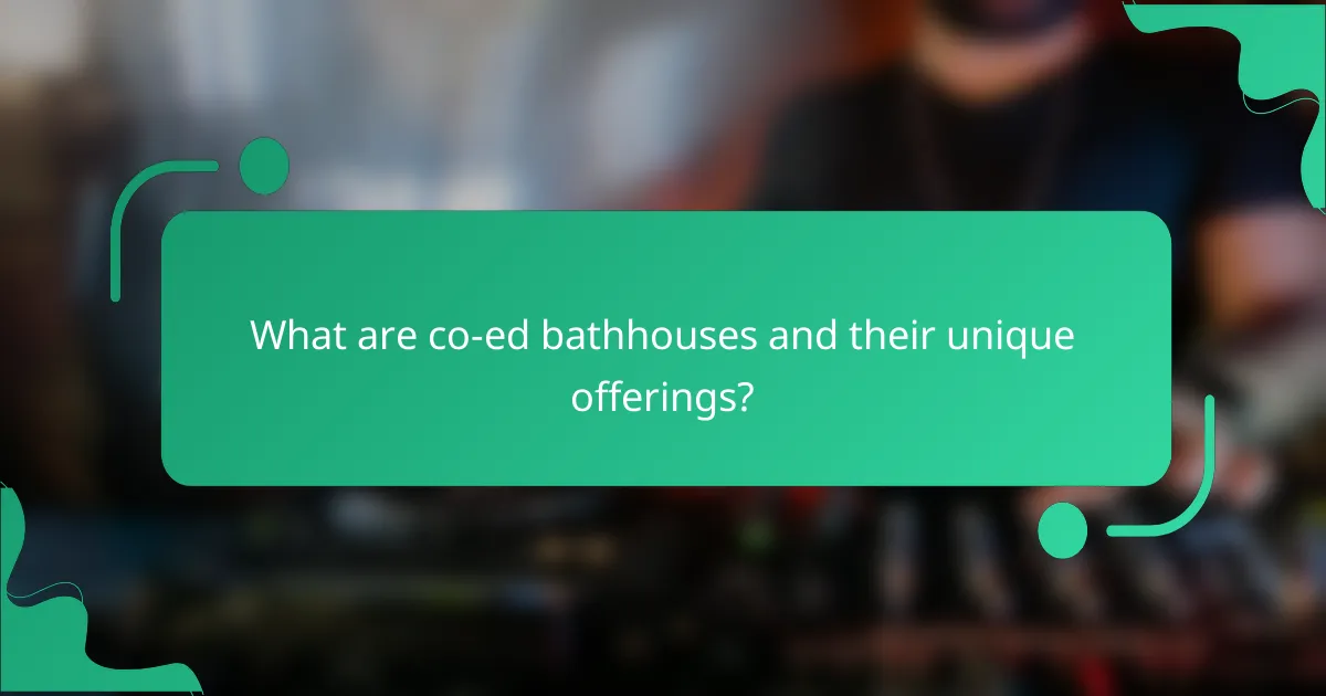 What are co-ed bathhouses and their unique offerings?